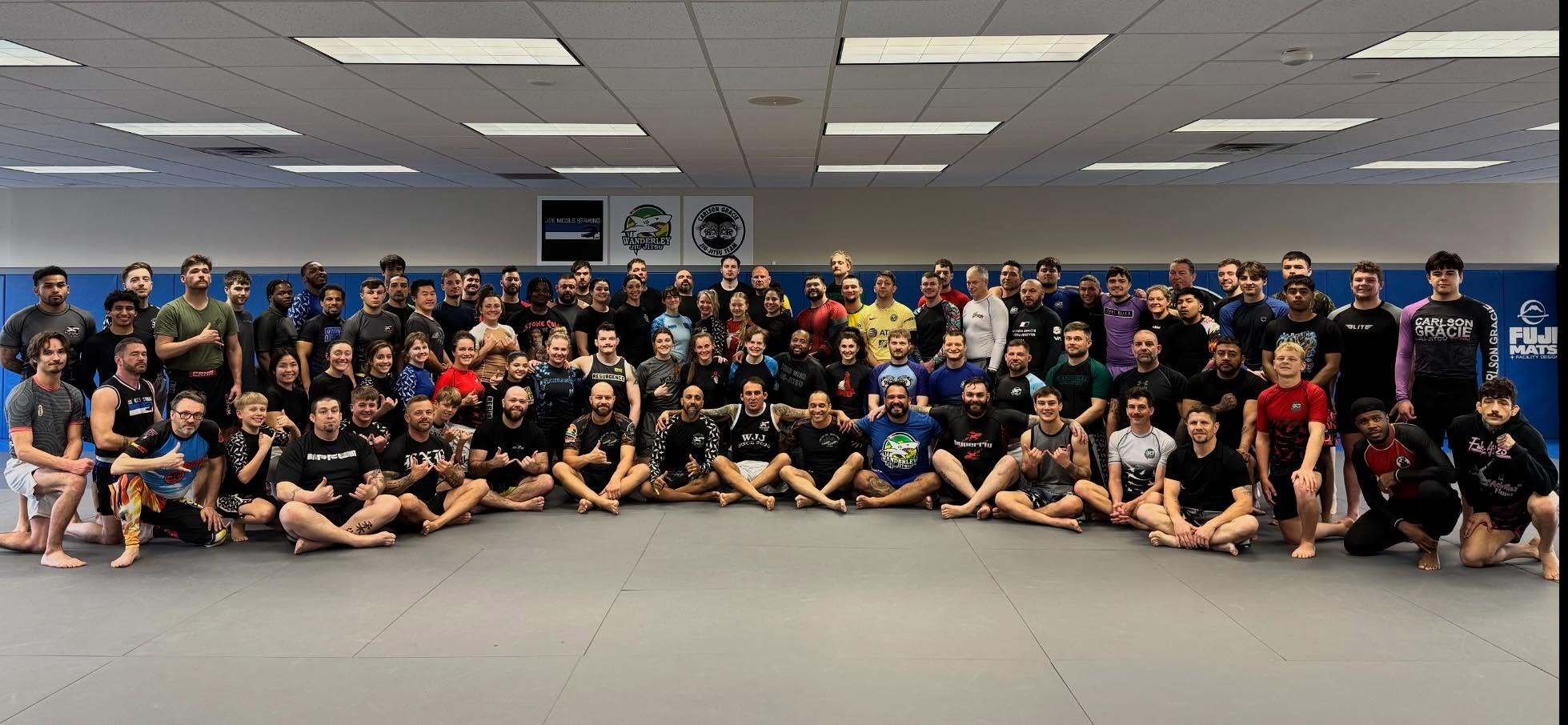 Wanderley Jiu Jitsu team on the mats in Milwaukee
